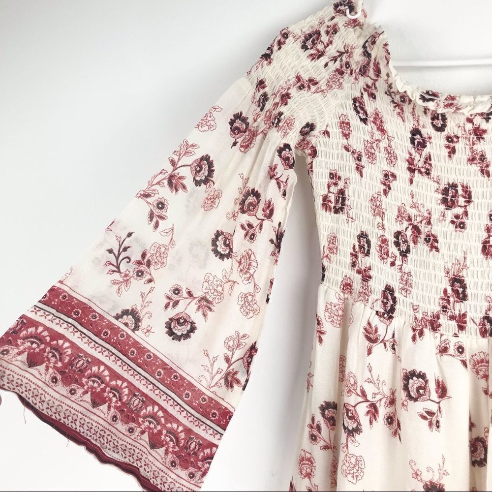 Altar’d State Cream/ Red Floral Off Shoulder Dress NEW - Picture 5 of 16